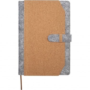 Logo trade corporate gifts picture of: Viviana A5 recycled felt and cork notebook