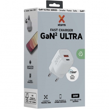 Logo trade promotional giveaway photo of: Xtorm XEC020 GaN² Ultra 20W wall charger
