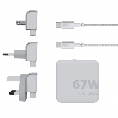Logo trade promotional item photo of: Xtorm XVC2067 GaN Ultra 67W travel charger with 100W USB-C PD cable
