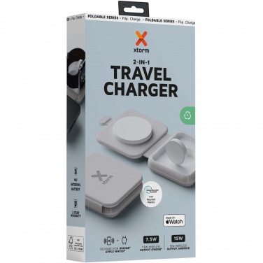 Logo trade promotional merchandise photo of: Xtorm XWF21 15W foldable 2-in-1 wireless travel charger