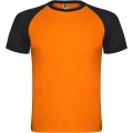 Indianapolis short sleeve kids sports t-shirt, Fluor Orange / Solid black
