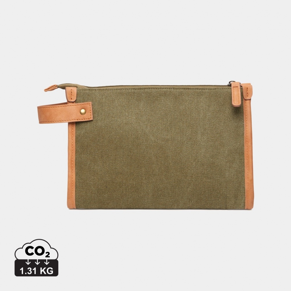 Logotrade promotional item picture of: VINGA Bosler GRS recycled canvas toiletry bag
