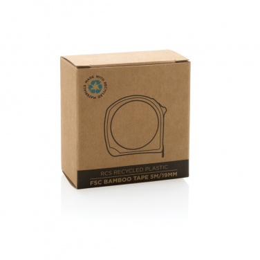 Logotrade promotional gift image of: RCS recycled plastic bamboo tape 5M/19mm