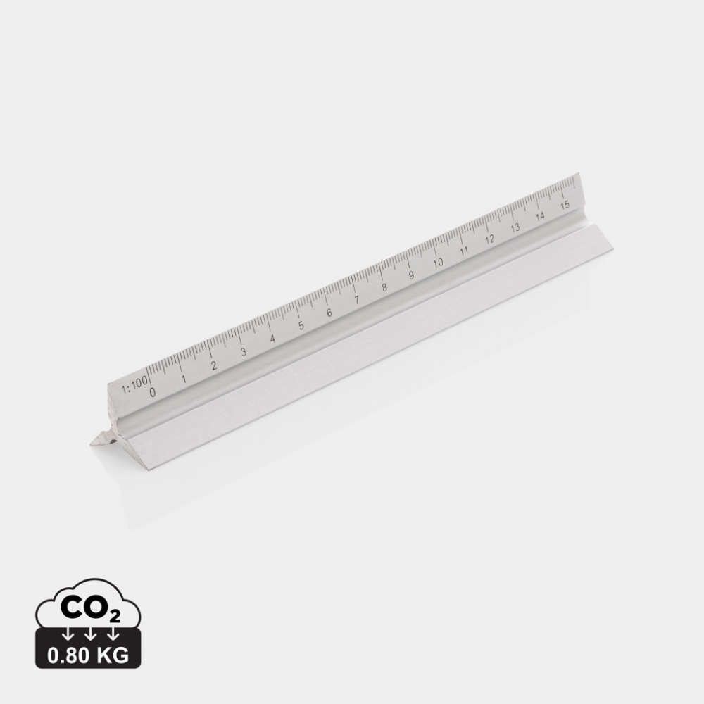 Logo trade promotional merchandise photo of: 15cm. Aluminum triangular ruler