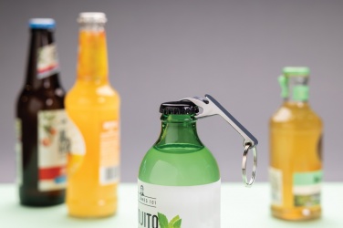 Logo trade promotional merchandise image of: RCS recycled zinc alloy bottle opener keychain