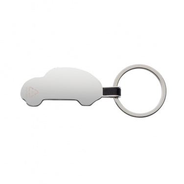 Logo trade corporate gifts image of: RCS recycled zinc alloy car keyring