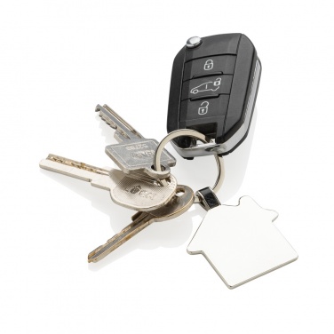 Logo trade promotional item photo of: RCS recycled zinc alloy house keyring