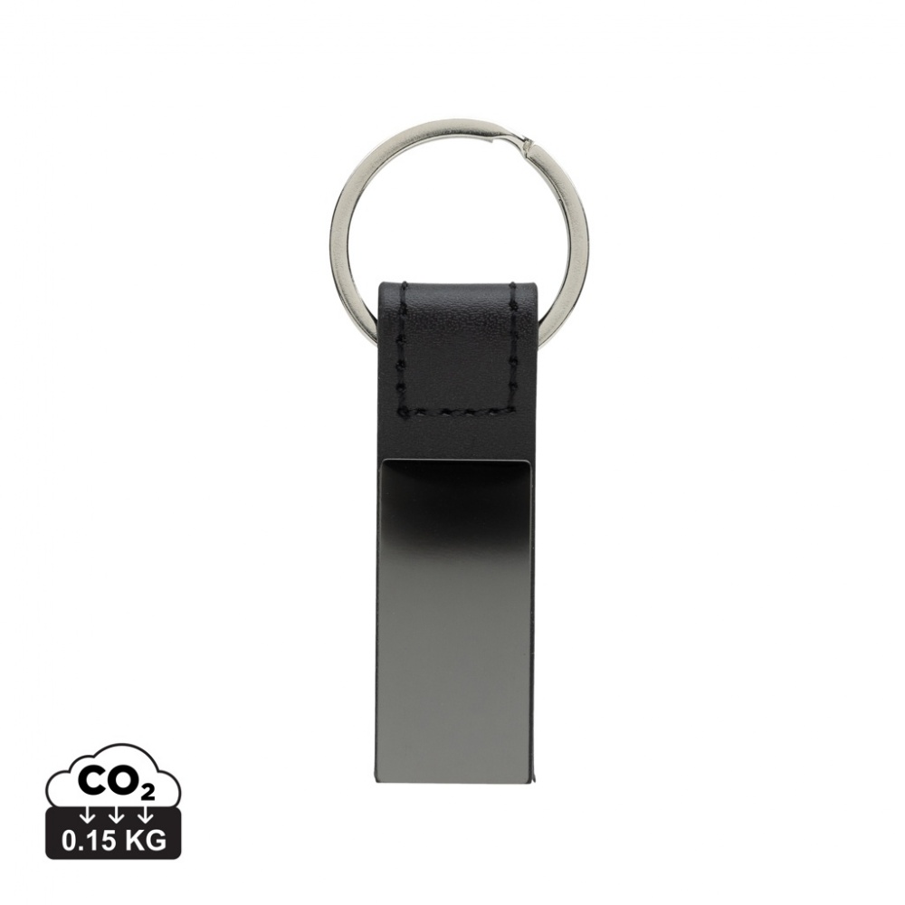 Logotrade promotional products photo of: Luxury PU keychain RCS recycled zinc alloy