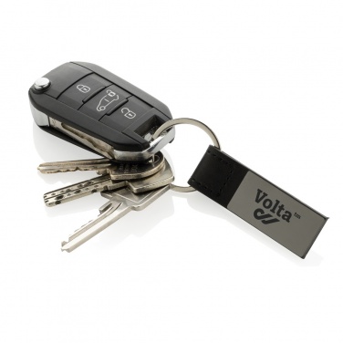 Logo trade advertising products image of: Luxury PU keychain RCS recycled zinc alloy