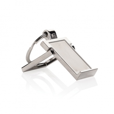 Logo trade advertising product photo of: RSC recycled zinc alloy phone stand keychain
