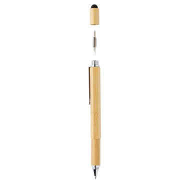 Logo trade promotional giveaway photo of: Bamboo 5-in-1 toolpen