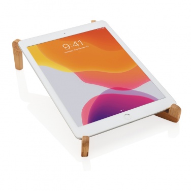 Logo trade promotional items picture of: Bamboo portable laptop stand
