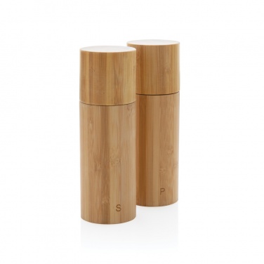 Logo trade promotional giveaway photo of: Ukiyo bamboo salt and pepper mill set