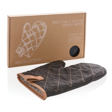 Logo trade business gifts image of: Deluxe canvas oven mitt