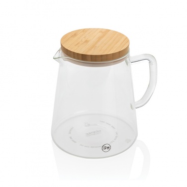 Logo trade promotional items picture of: Ukiyo borosilicate glass carafe with bamboo lid 1.2L