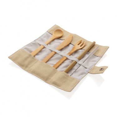 Logo trade advertising product photo of: Reusable bamboo travel cutlery set
