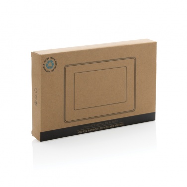 Logo trade promotional merchandise picture of: Utah RCS recycled plastic and bamboo LED clock