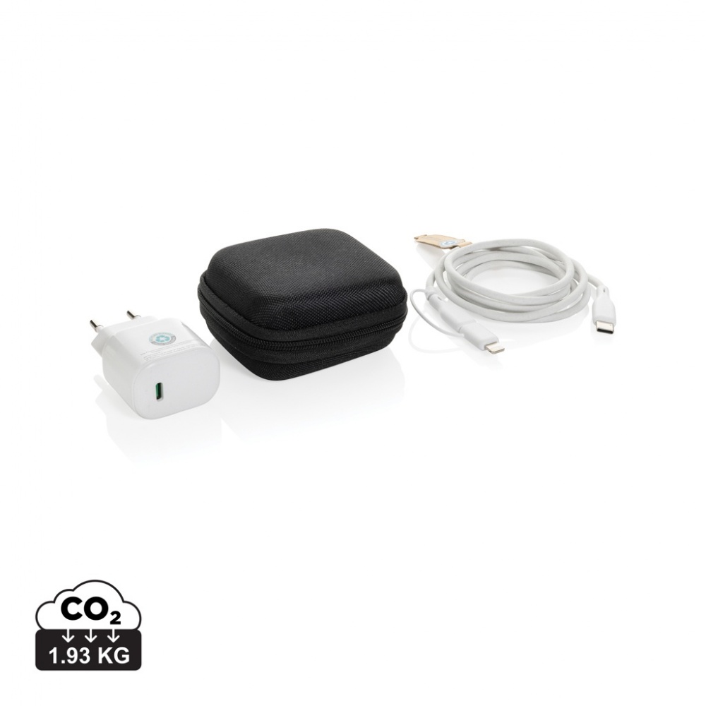 Logotrade promotional giveaway image of: Boost RCS reycled PET 20W type C 2 pcs charging set