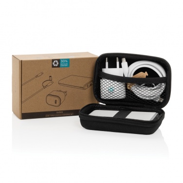 Logotrade promotional merchandise picture of: Surge RCS recyled PET 20W type C 3 pcs charging set