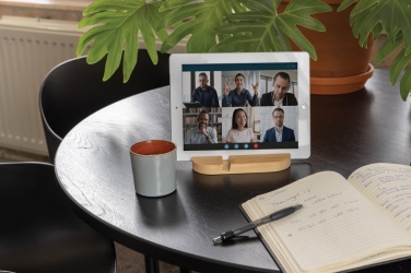 Logo trade advertising products image of: Bamboo tablet and phone holder