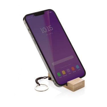 Logotrade promotional gifts photo of: Standkey bamboo keychain phone stand