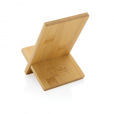 Logo trade business gifts image of: Bamboo phone stand in kraft box