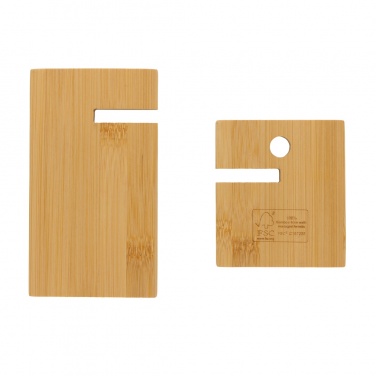 Logo trade promotional merchandise photo of: Bamboo phone stand in kraft box