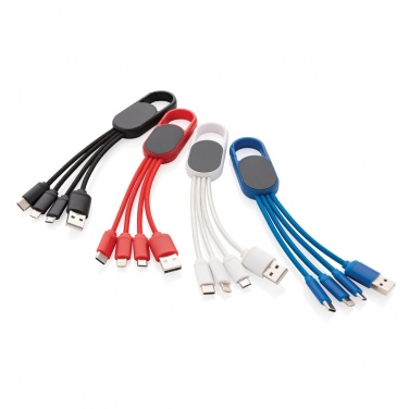 Logotrade promotional item picture of: 4-in-1 cable with carabiner clip