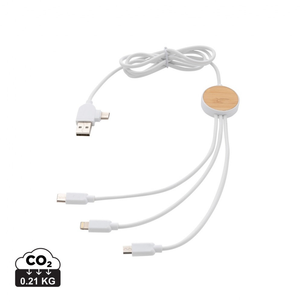 Logo trade corporate gifts picture of: RCS recycled plastic Ontario 6-in-1 cable