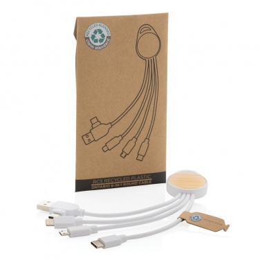 Logo trade promotional items image of: RCS recycled plastic Ontario 6-in-1 round cable