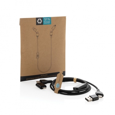 Logo trade promotional giveaways image of: Datalock RCS recycled 60W hacking protection cable