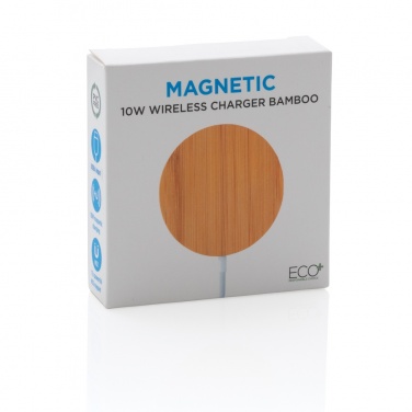 Logotrade promotional product image of: 10W bamboo magnetic wireless charger