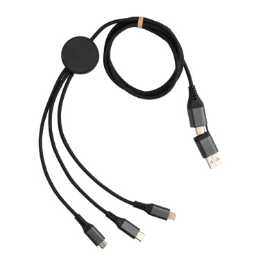 Logo trade promotional product photo of: Terra RCS recycled aluminium 120cm 6-in-1 cable