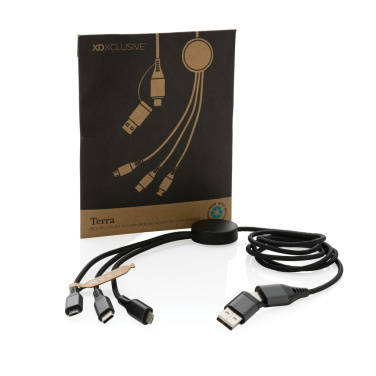 Logo trade promotional giveaways picture of: Terra RCS recycled aluminium 120cm 6-in-1 cable