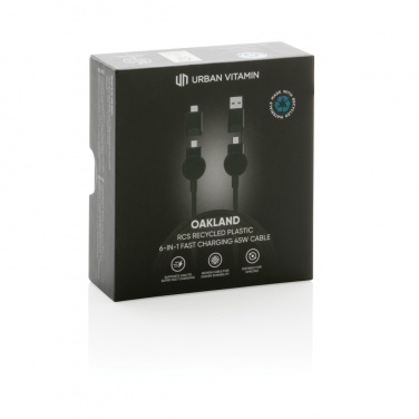 Logotrade advertising product picture of: Oakland RCS recycled plastic 6-in-1 fast charging 45W cable