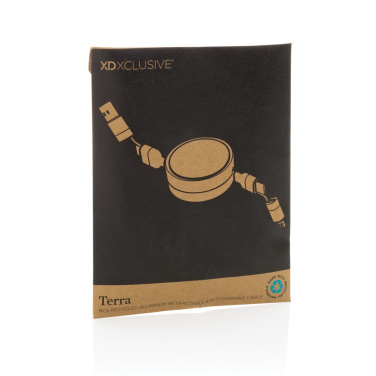 Logo trade promotional merchandise photo of: Terra RCS recycled aluminium retractable 6 in 1 cable