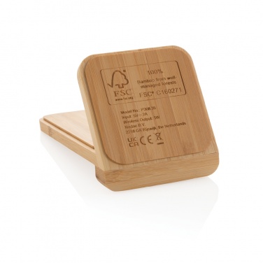 Logotrade promotional item picture of: Bamboo 5W wireless charging stand