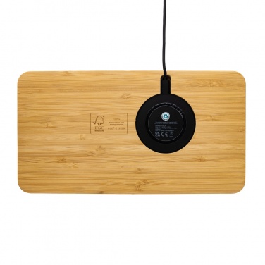 Logotrade promotional item picture of: Bamboo desk organiser 10W wireless charger