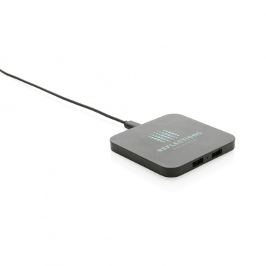Logotrade promotional merchandise photo of: RCS recycled plastic 10W Wireless charger with USB Ports