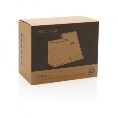Logotrade promotional product picture of: Calgary bamboo 10W wireless charger