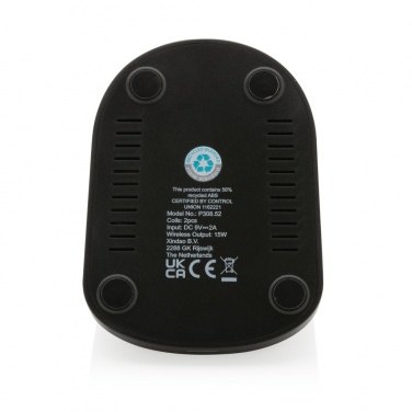 Logo trade promotional merchandise image of: RCS recycled plastic double coil wireless stand 15W
