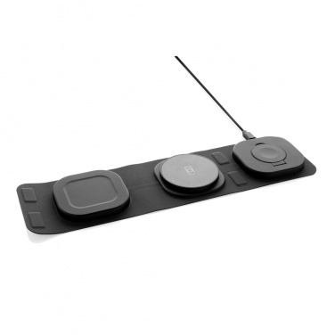 Logotrade promotional merchandise picture of: Swiss Peak RCS rplastic 3-in-1 wireless 15W travel charger