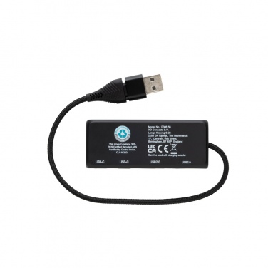 Logotrade promotional giveaway picture of: Link RCS recycled plastic and bamboo dual Input USB hub