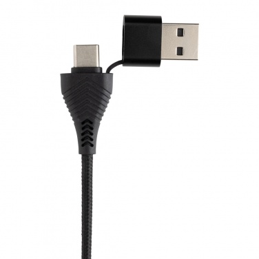 Logo trade promotional giveaway photo of: Link RCS recycled plastic and bamboo dual Input USB hub