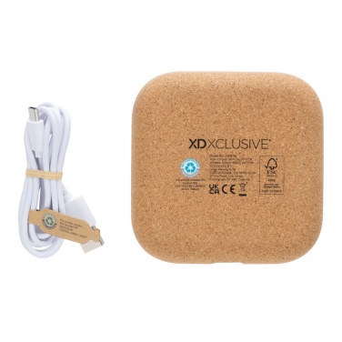 Logo trade corporate gifts image of: Oregon RCS recycled plastic and cork 10W wireless
