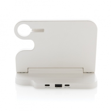 Logo trade promotional products image of: Joltz RCS recycled plastic dual 15W charger with iWatch slot