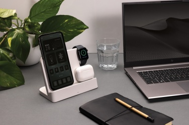 Logotrade promotional merchandise image of: Joltz RCS recycled plastic dual 15W charger with iWatch slot