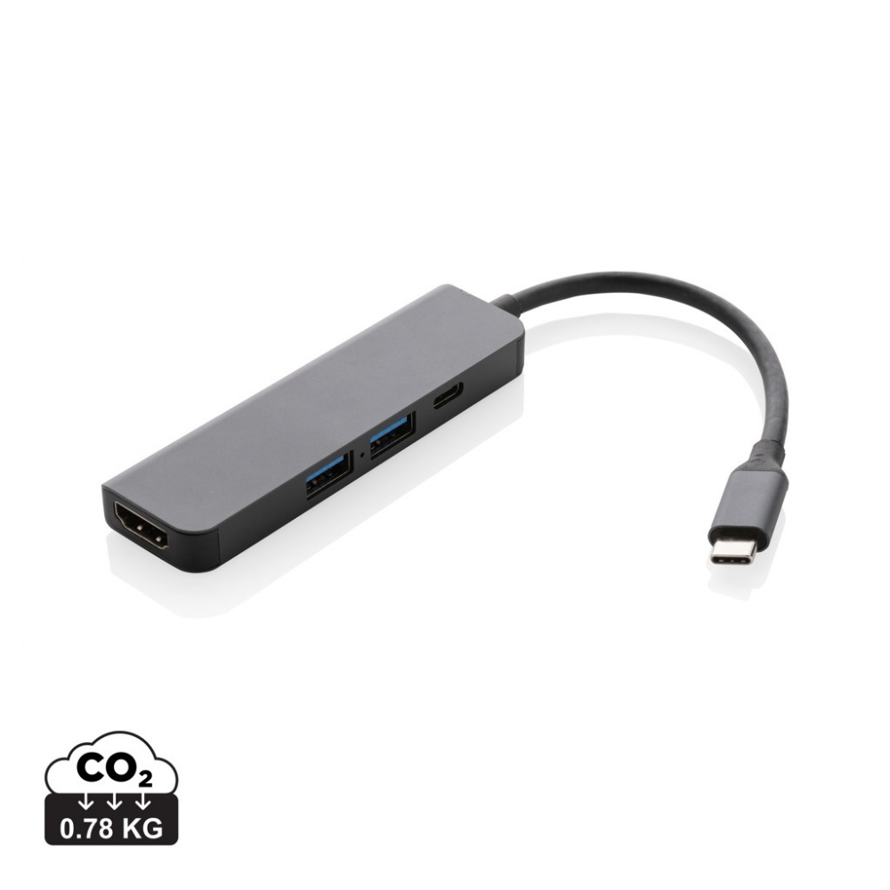 Logotrade advertising product image of: Terra RCS recycled aluminum hub with HDMI input