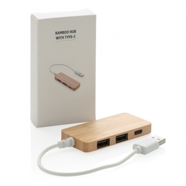 Logotrade corporate gift picture of: Bamboo hub with Type-C