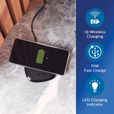 Logo trade promotional gifts image of: Philips 10W Qi wireless charger